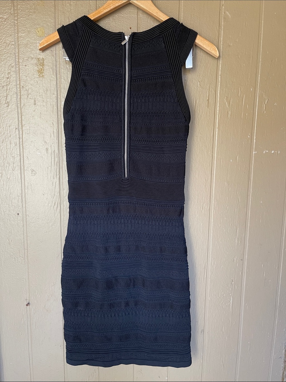 Cache Black Sleeveless V-Neck Knit Mini Dress in Black Size S - Picture 2 of 6